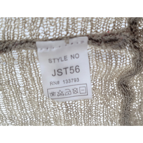 POL Gray Green Knit Vest Cardigan‎ Small – Slouchy Open Drape Sleeveless - Picture 4 of 5